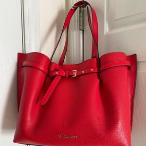 Michael Kors Bold Red Tote Price is Firm
